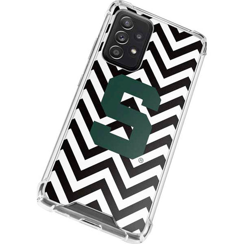 Michigan State University Spartans S Chevron Galaxy A72 5G Clear Case